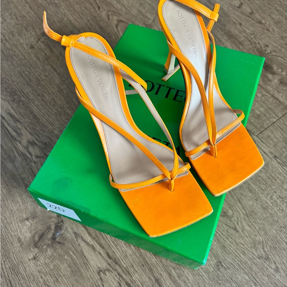 Bottega Veneta Stretch Sandals in Tangerine